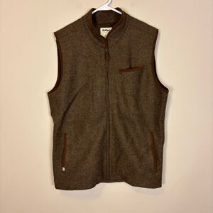 Ritter Brown Alpaca and Wool Blend Zip Up Men's Vest Large